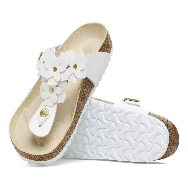 Infradito in pelle GIZEH FLOWERS 1026686 WHITE BIRKENSTOCK White 