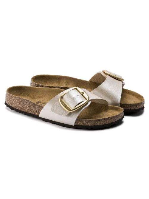 Ciabatta in pelle MADRID BIG BUCKLE 1015279 PEARL WHITE BIRKENSTOCK Pearl white 
