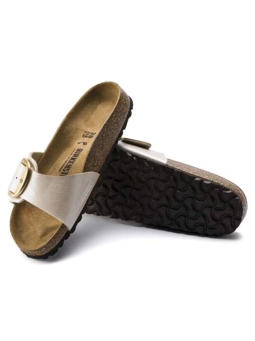 Ciabatta in pelle MADRID BIG BUCKLE 1015279 PEARL WHITE BIRKENSTOCK Pearl white 