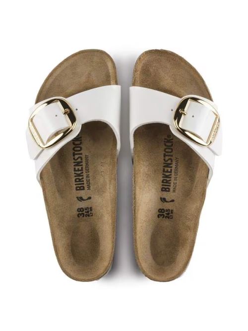 Ciabatta in pelle MADRID BIG BUCKLE 1019814 PATENT WHITE BIRKENSTOCK Patent white 