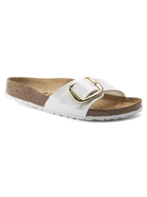 Ciabatta in pelle MADRID BIG BUCKLE 1019814 PATENT WHITE BIRKENSTOCK Patent white 