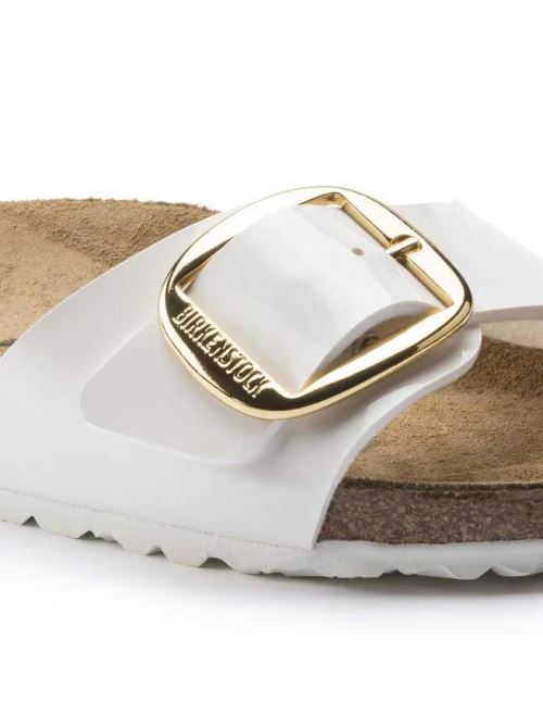 Ciabatta in pelle MADRID BIG BUCKLE 1019814 PATENT WHITE BIRKENSTOCK Patent white 