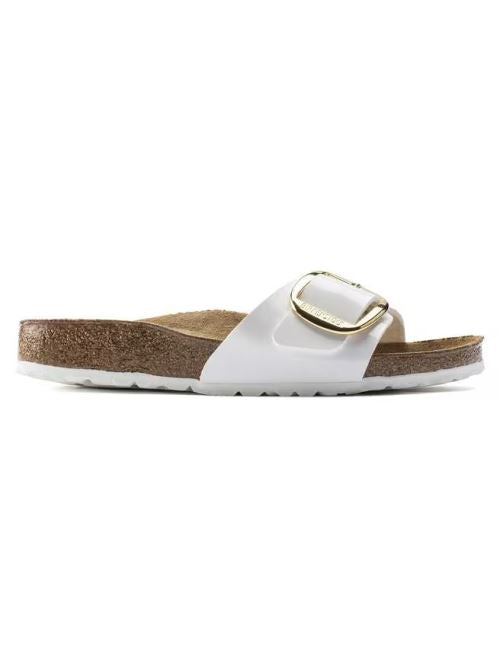 Ciabatta in pelle MADRID BIG BUCKLE 1019814 PATENT WHITE BIRKENSTOCK Patent white 