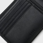Portafoglio bi-fold in pelle martellata con logo goffrato 50470459 10241555 01 001 BOSS Black 