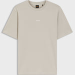 T-shirt in cotone elasticizzato con logo a contrasto 50473278 10242929 01 070 BOSS Open beige 