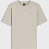 T-shirt in cotone elasticizzato con logo a contrasto 50473278 10242929 01 070 BOSS Open beige 