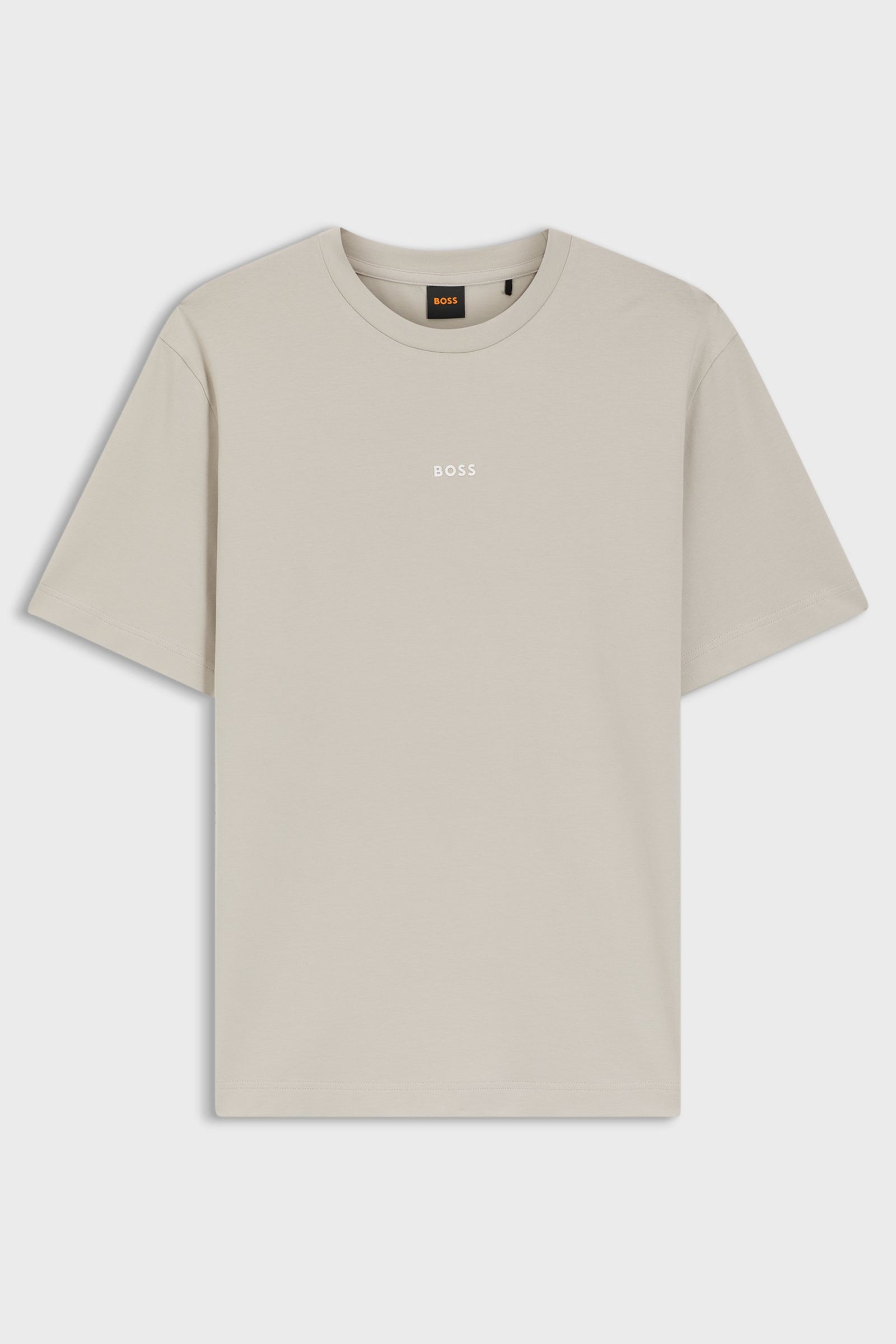 T-shirt in cotone elasticizzato con logo a contrasto 50473278 10242929 01 070 BOSS Open beige 