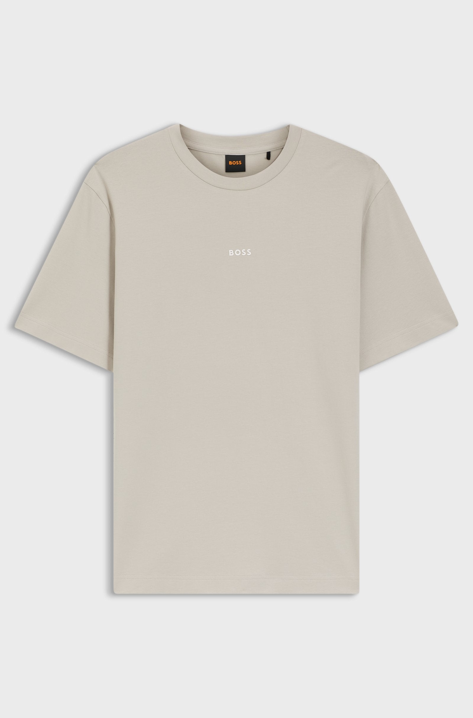 T-shirt in cotone elasticizzato con logo a contrasto 50473278 10242929 01 070 BOSS Open beige 