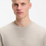 T-shirt in cotone elasticizzato con logo a contrasto 50473278 10242929 01 070 BOSS Open beige 