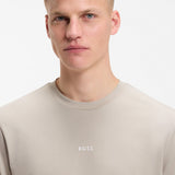 T-shirt in cotone elasticizzato con logo a contrasto 50473278 10242929 01 070 BOSS Open beige 