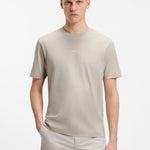 T-shirt in cotone elasticizzato con logo a contrasto 50473278 10242929 01 070 BOSS Open beige 