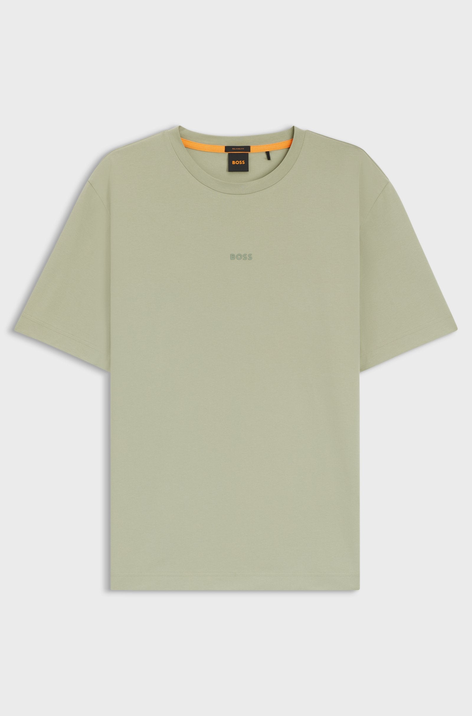 T-shirt in cotone elasticizzato con logo a contrasto 50473278 10242929 01 077 BOSS Open green 