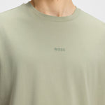 T-shirt in cotone elasticizzato con logo a contrasto 50473278 10242929 01 077 BOSS Open green 