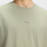 T-shirt in cotone elasticizzato con logo a contrasto 50473278 10242929 01 077 BOSS Open green 