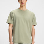 T-shirt in cotone elasticizzato con logo a contrasto 50473278 10242929 01 077 BOSS Open green 