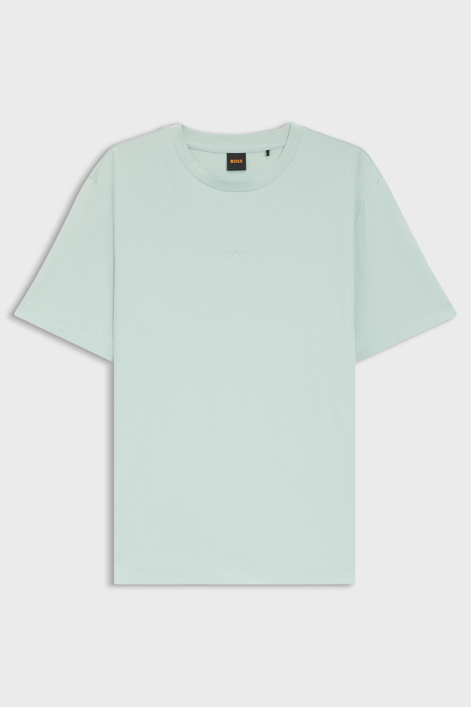 T-shirt in cotone elasticizzato con logo a contrasto 50473278 10242929 01 447 BOSS Turquoise/aqua 