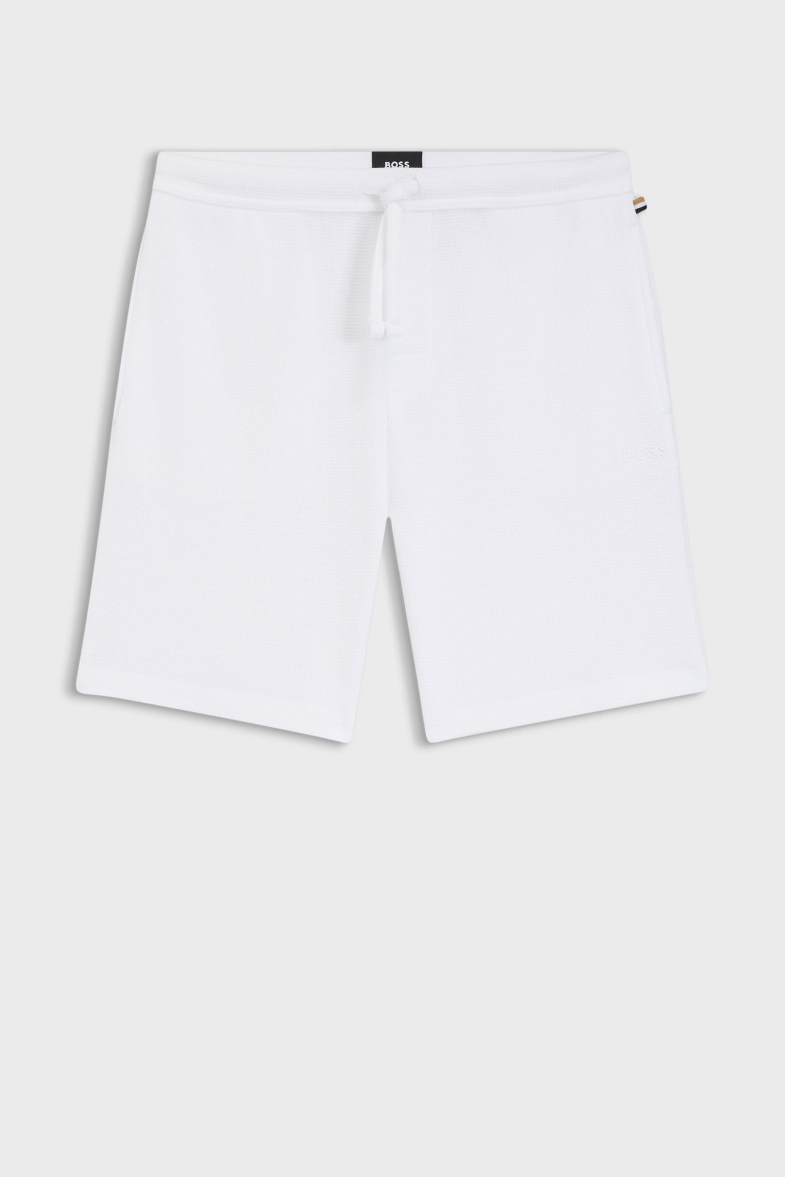 Bermuda in misto cotone con logo ricamato 50535884 10269584 01 100 BOSS White 