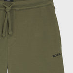 Bermuda in misto cotone con logo ricamato 50535884 10269584 01 350 BOSS Open green 