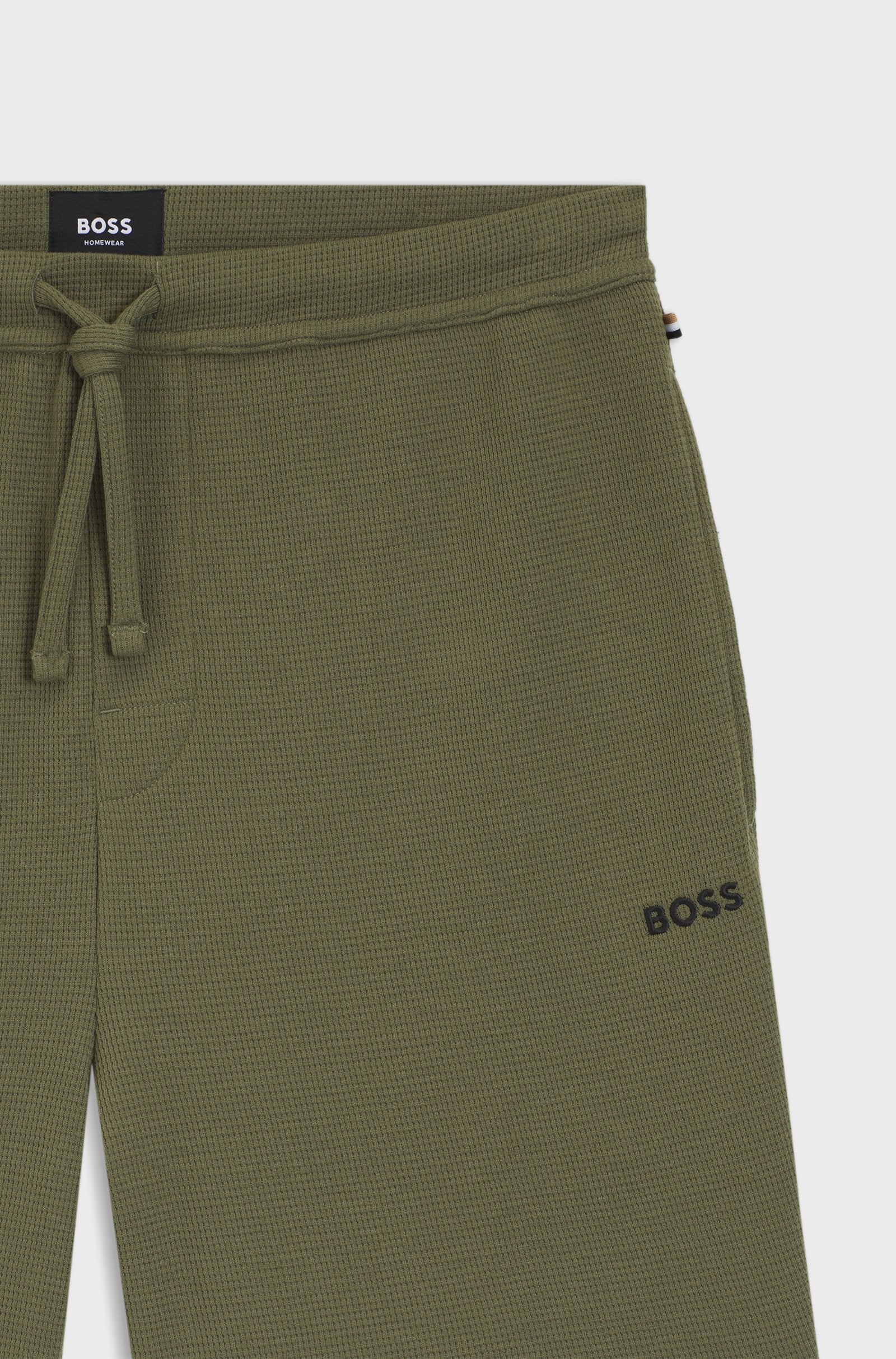 Bermuda in misto cotone con logo ricamato 50535884 10269584 01 350 BOSS Open green 
