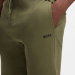 Bermuda in misto cotone con logo ricamato 50535884 10269584 01 350 BOSS Open green 