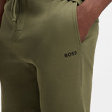 Bermuda in misto cotone con logo ricamato 50535884 10269584 01 350 BOSS Open green 