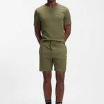 Bermuda in misto cotone con logo ricamato 50535884 10269584 01 350 BOSS Open green 