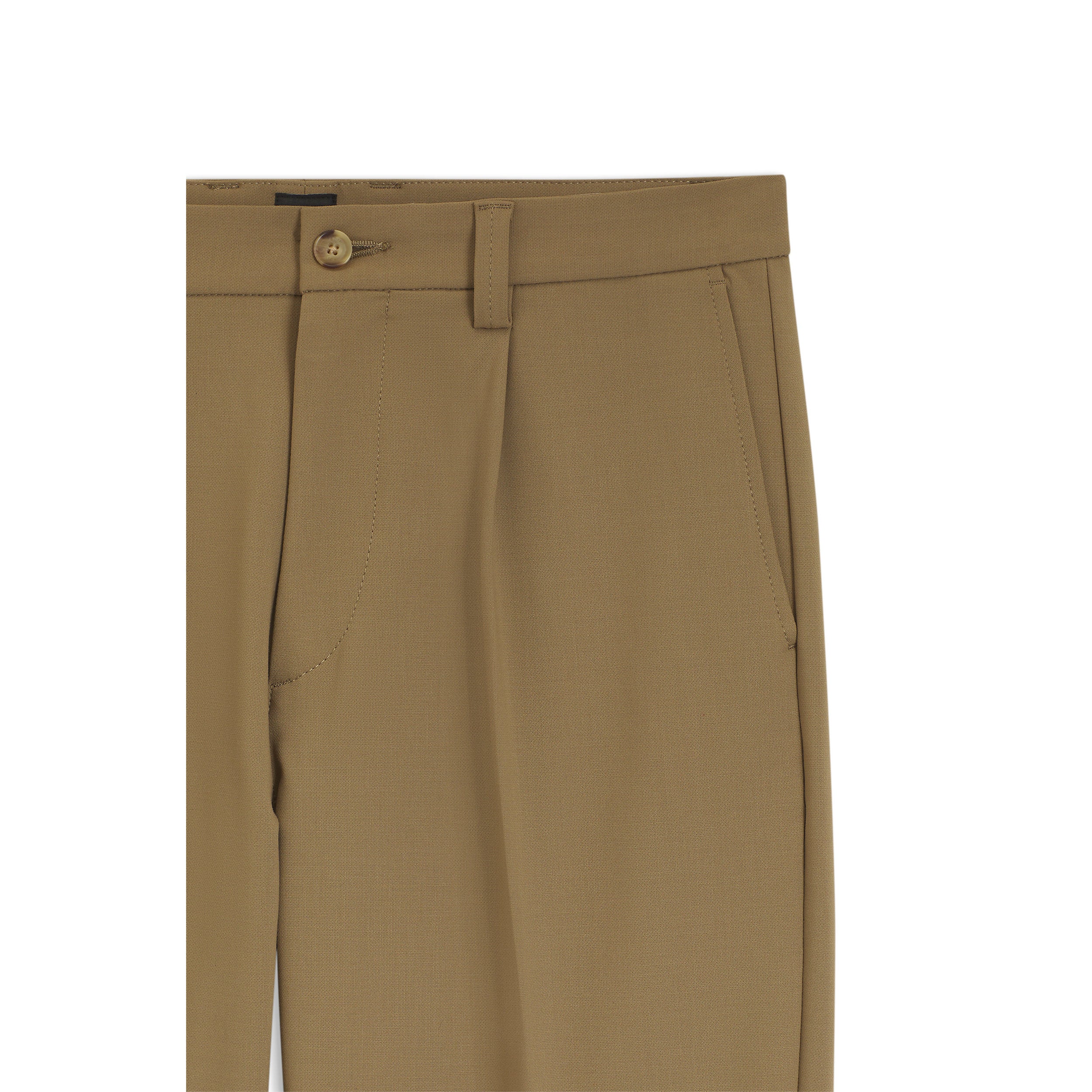 Pantalone con doppia pinces in gabardina elasticizzata 50553817 10276588 01 252 BOSS Dark beige 