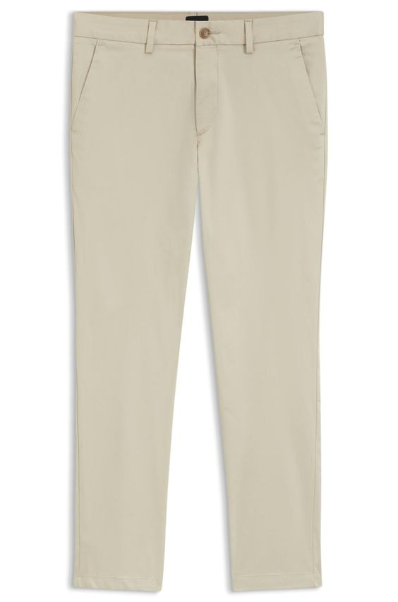 Pantalone in cotone elasticizzato 50553841 10276615 01 286 BOSS Open beige 