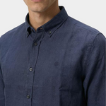 Camicia button down in lino 50556077 10261979 01 404 BOSS Dark blue 