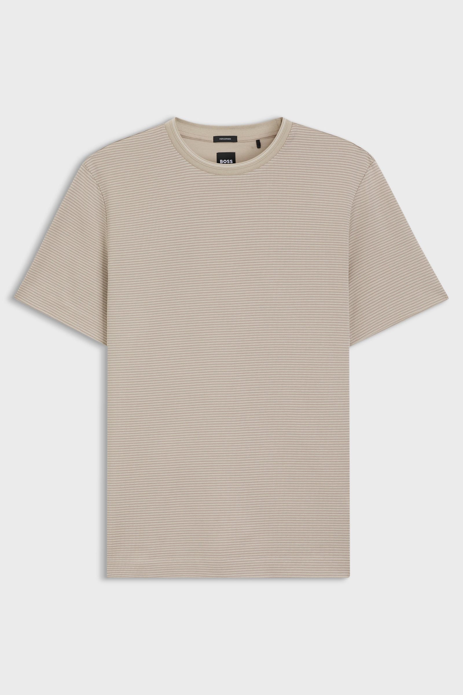T-Shirt in cotone mercerizzato con motivo jacquard 50559775 10279650 01 286 BOSS Open beige 