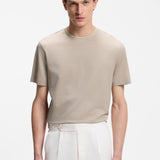 T-Shirt in cotone mercerizzato con motivo jacquard 50559775 10279650 01 286 BOSS Open beige 