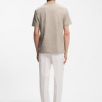 T-Shirt in cotone mercerizzato con motivo jacquard 50559775 10279650 01 286 BOSS Open beige 