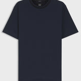 T-shirt in cotone mercerizzato con motivo jacquard 50559775 10279650 01 404 BOSS Dark blue 