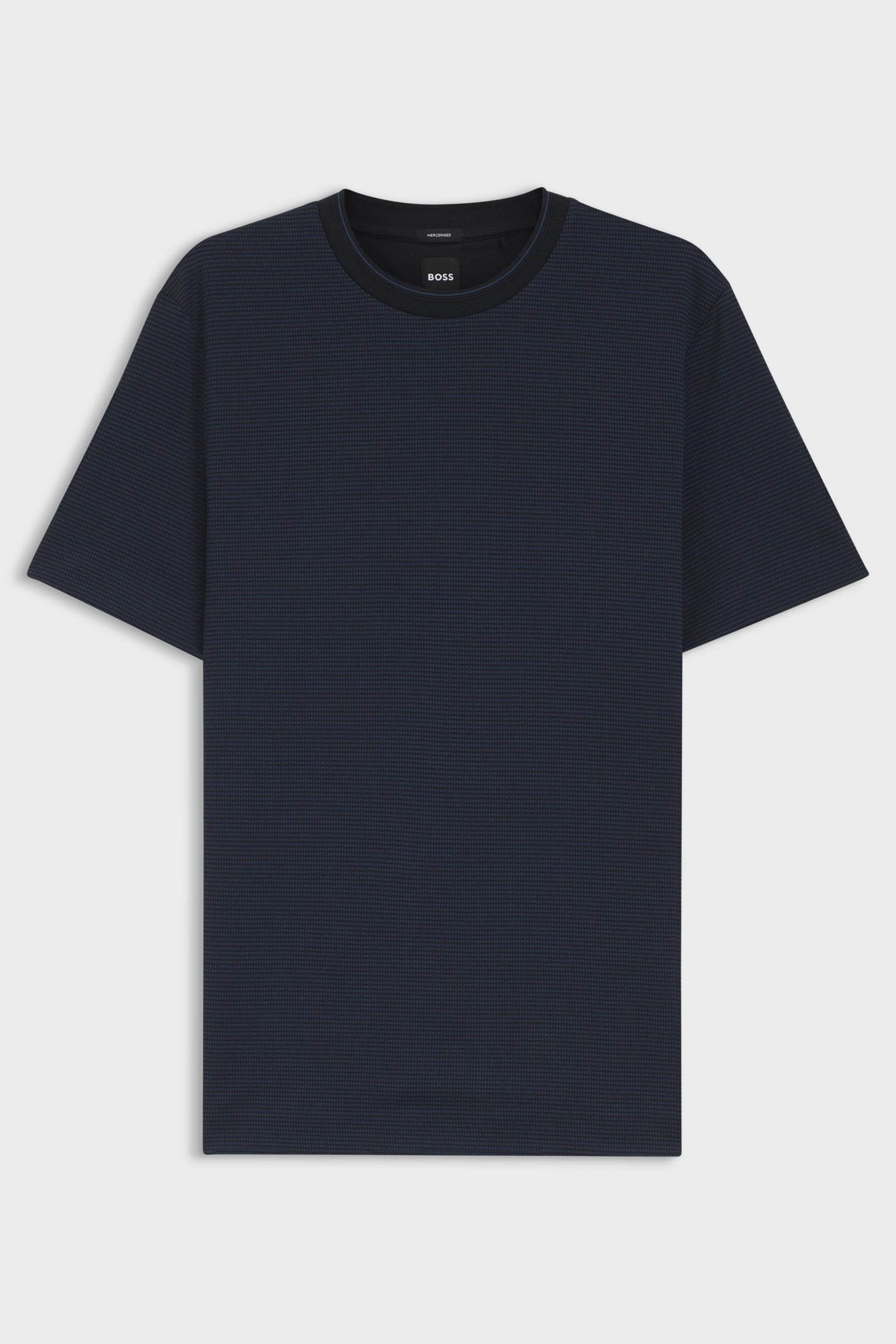 T-shirt in cotone mercerizzato con motivo jacquard 50559775 10279650 01 404 BOSS Dark blue 
