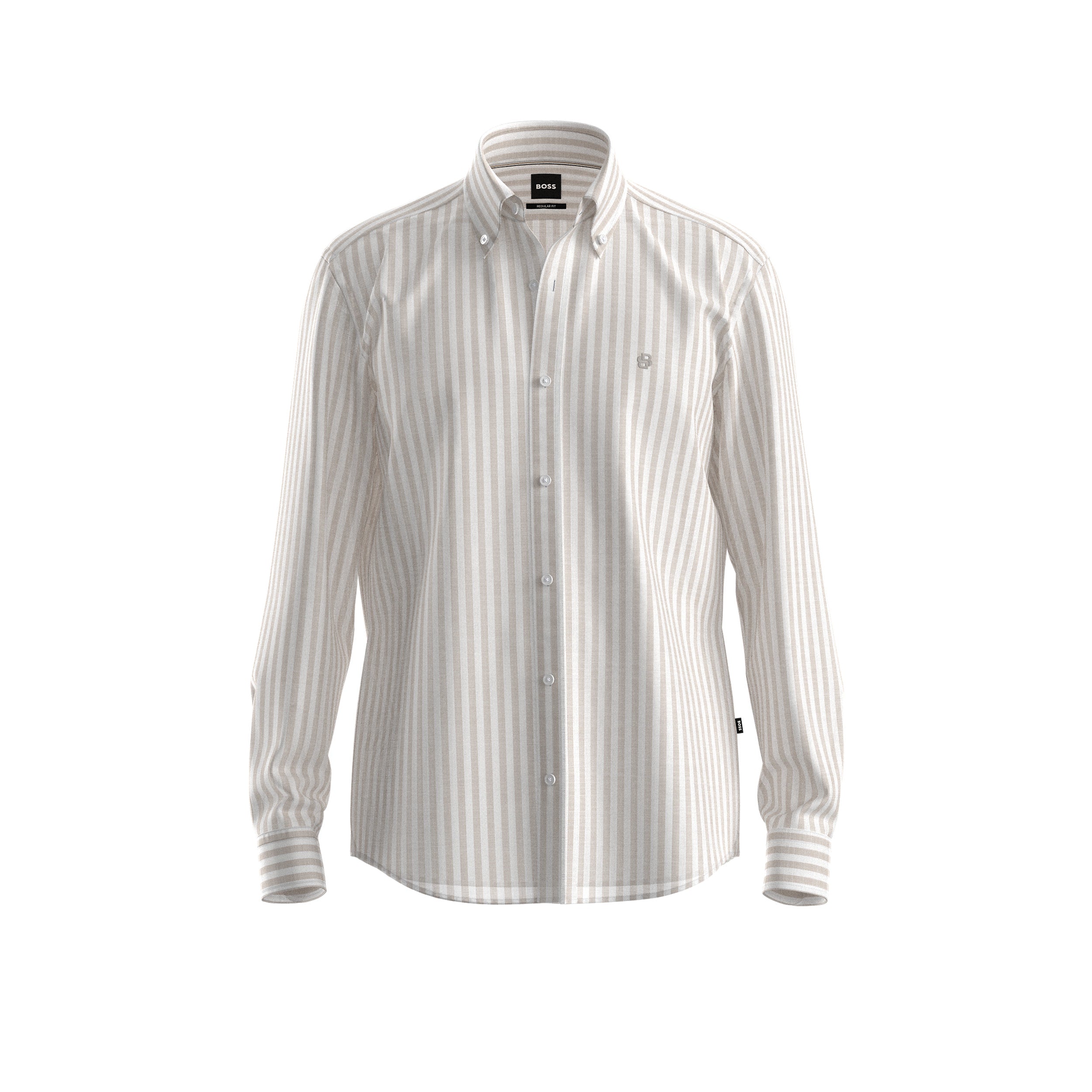 Camicia button down in lino 50560595 10279014 01 286 BOSS Open beige 