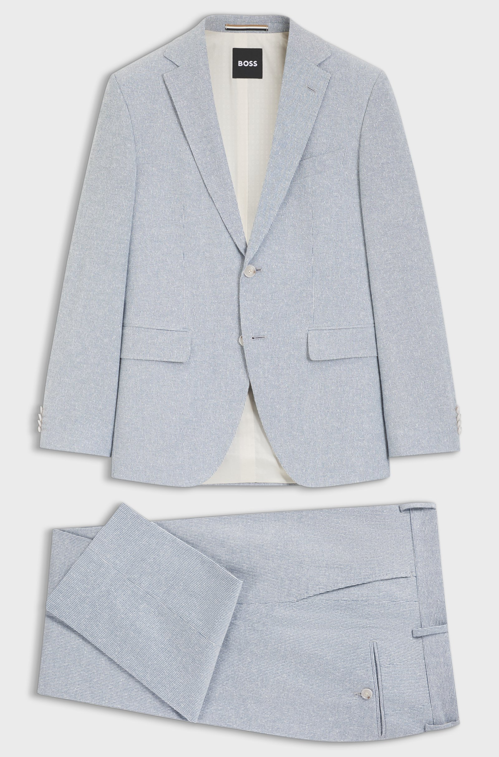 Abito due pezzi regular fit in bouclé elasticizzato 50561822 10279246 01 466 BOSS Light blue 