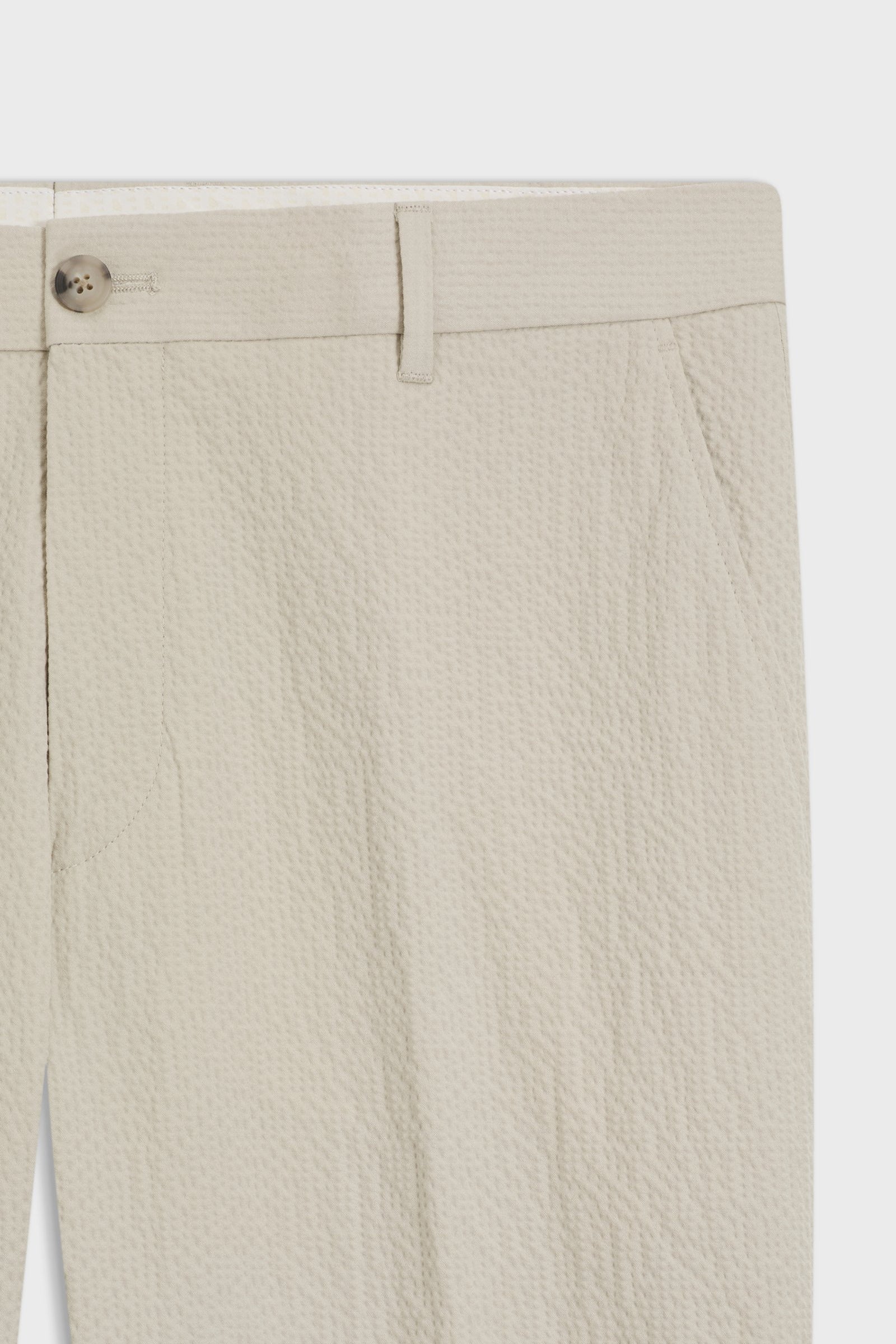 Pantaloni fit affusolato in seersucker di cotone elasticizzato 50561904 10279134 01 286 BOSS Open beige 