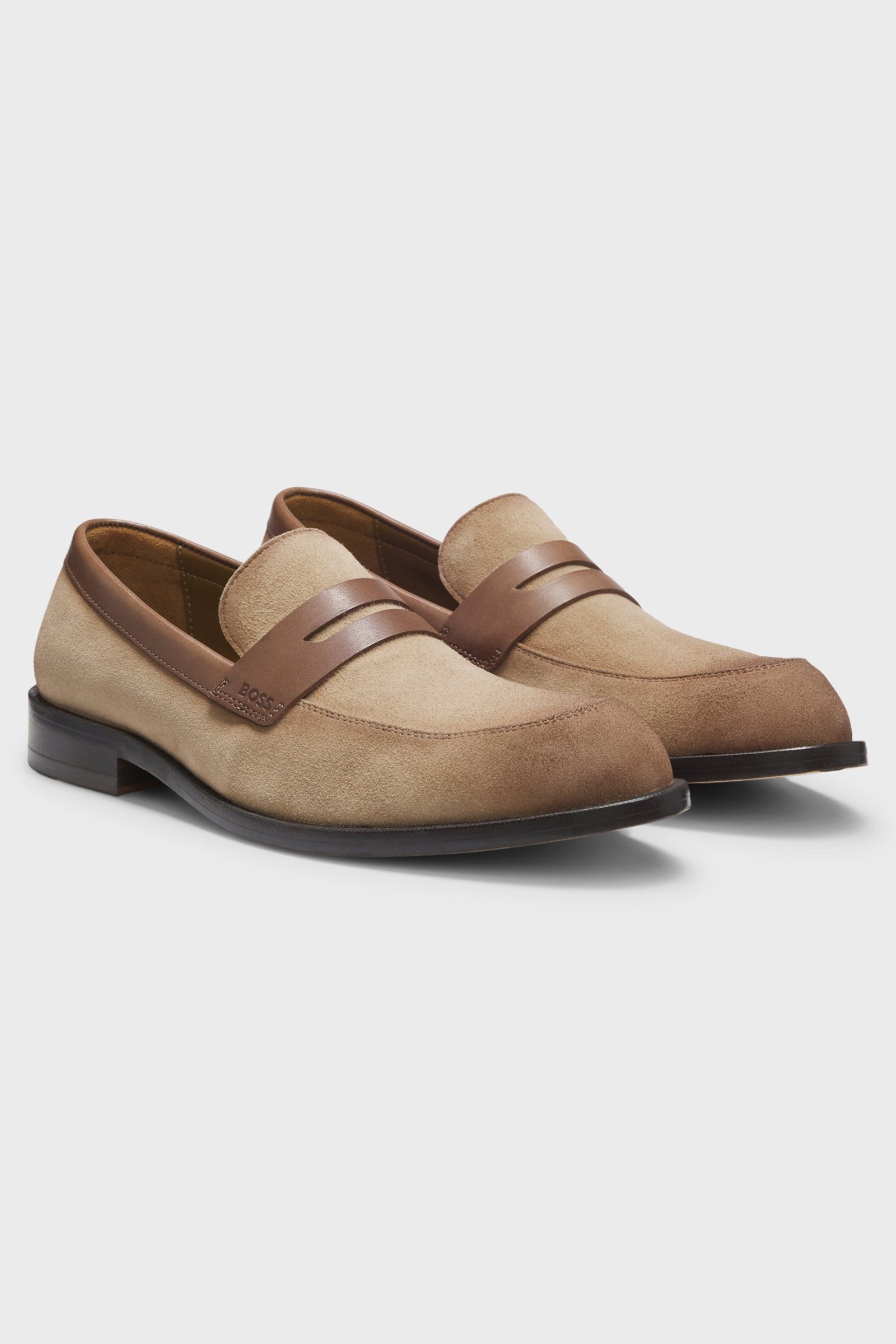Mocassini in pelle scamosciata 50563098 10258859 01 265 BOSS Medium beige 