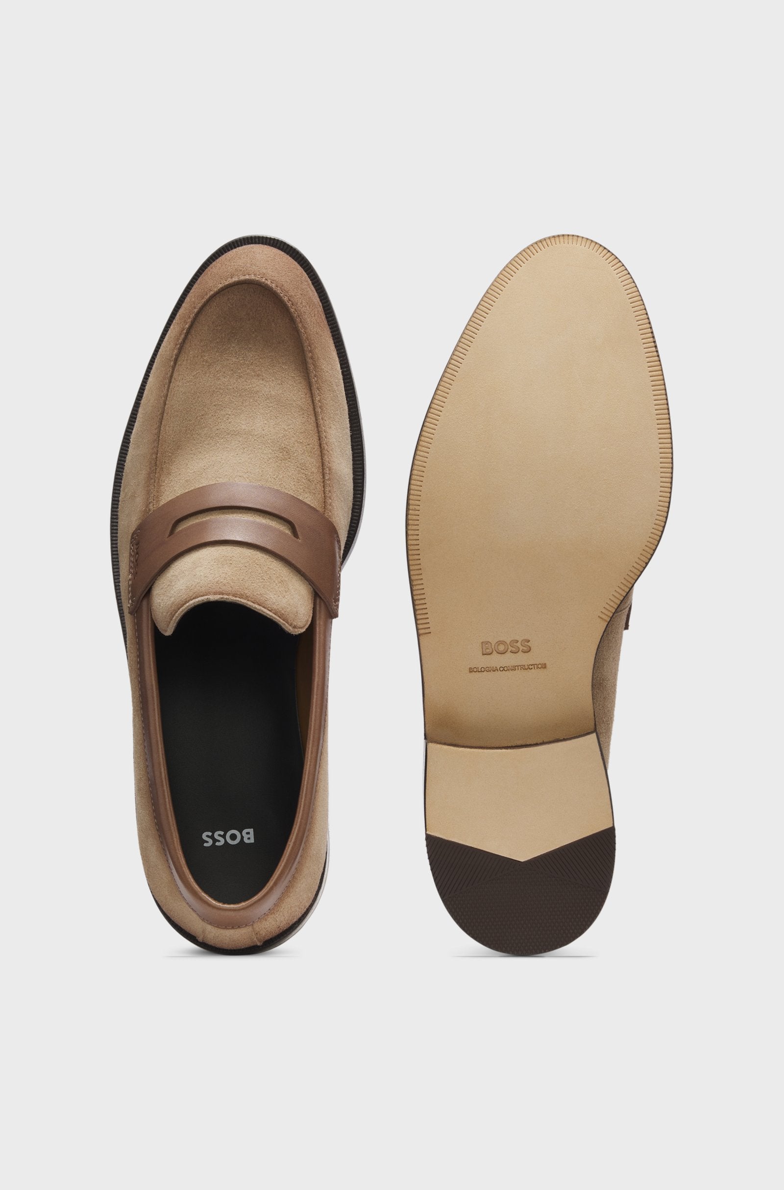 Mocassini in pelle scamosciata 50563098 10258859 01 265 BOSS Medium beige 