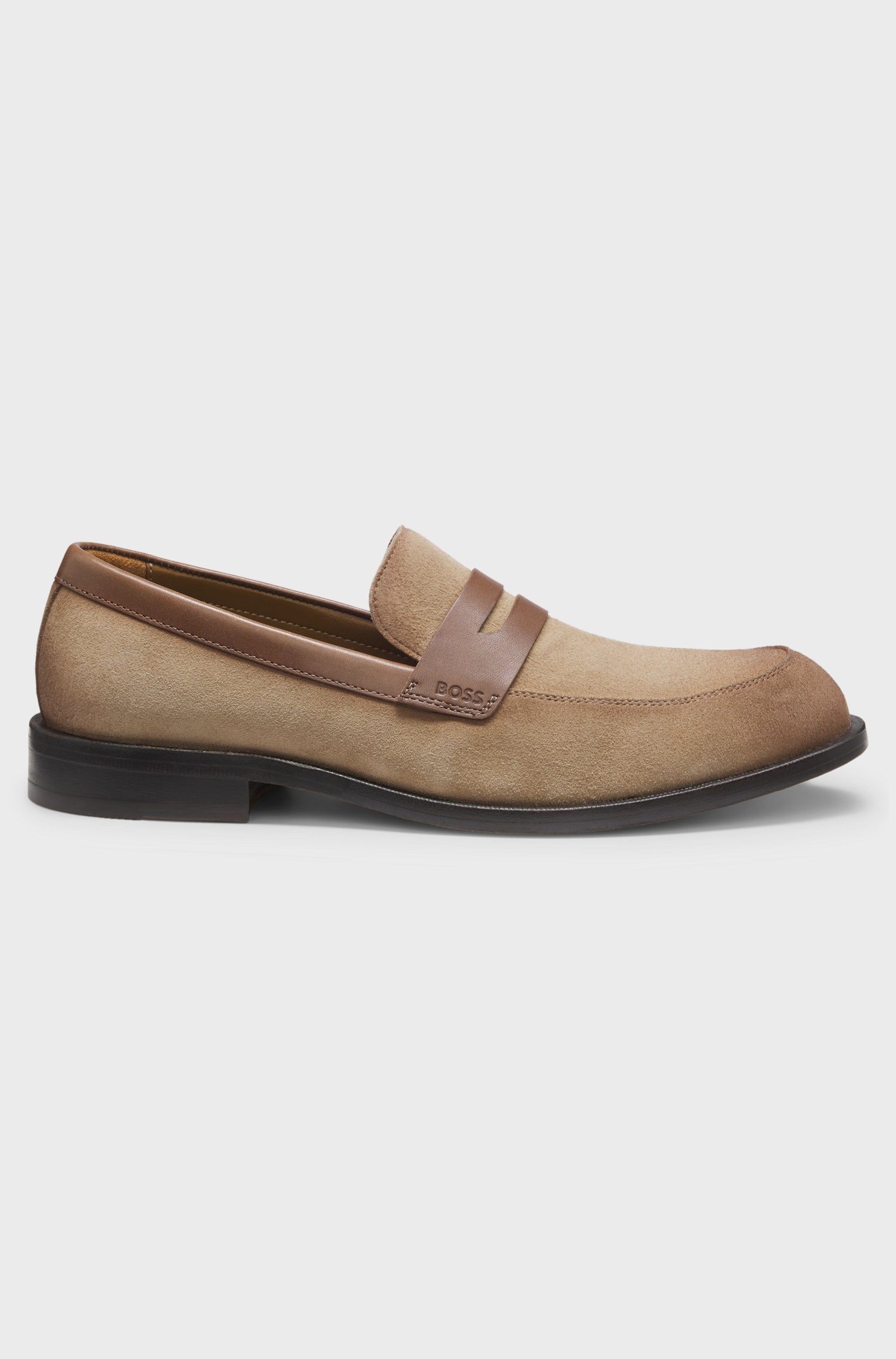 Mocassini in pelle scamosciata 50563098 10258859 01 265 BOSS Medium beige 