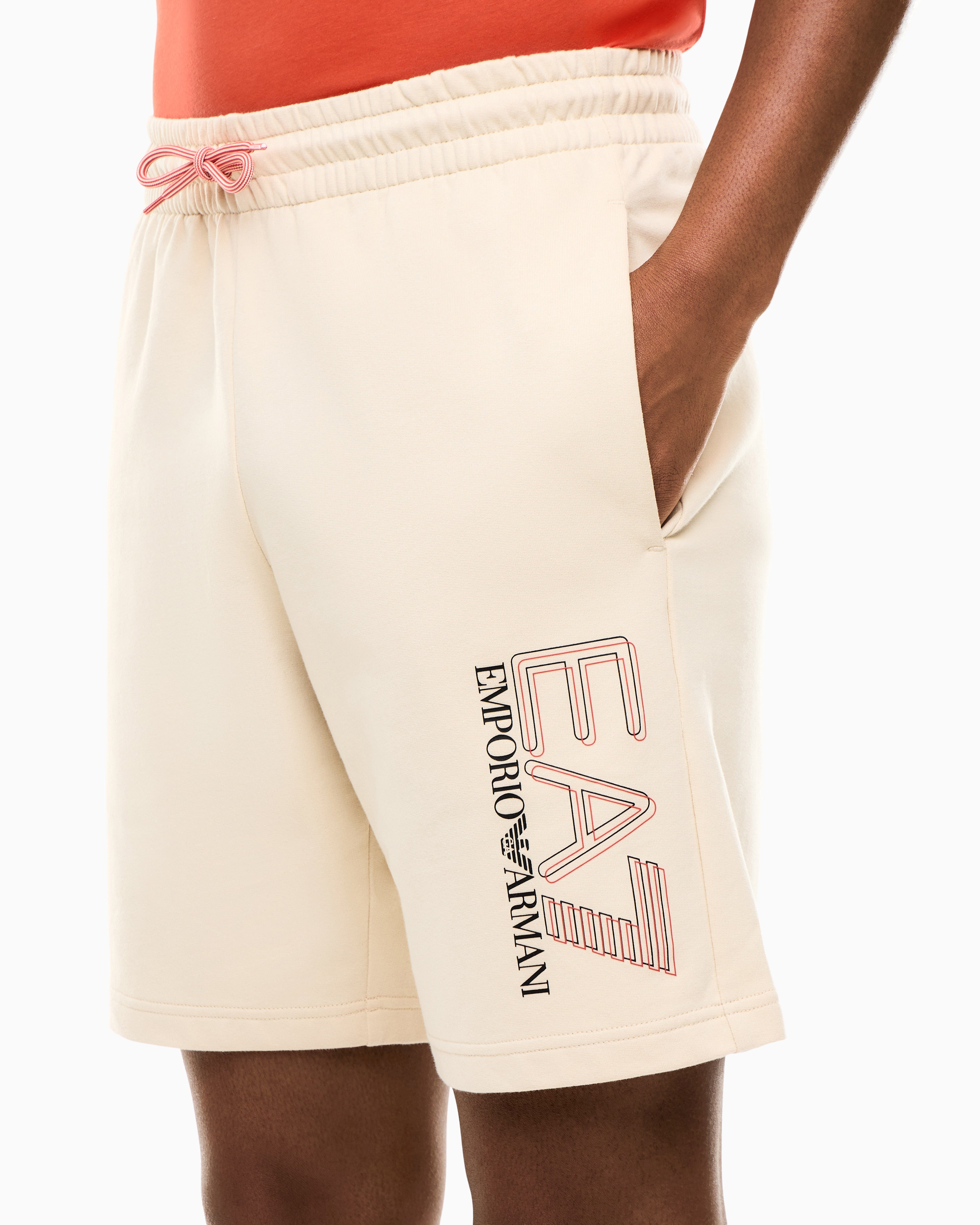 Shorts in Jersey con Logo Laterale 7M001315 AF13512 U1088 EA7 Beige 