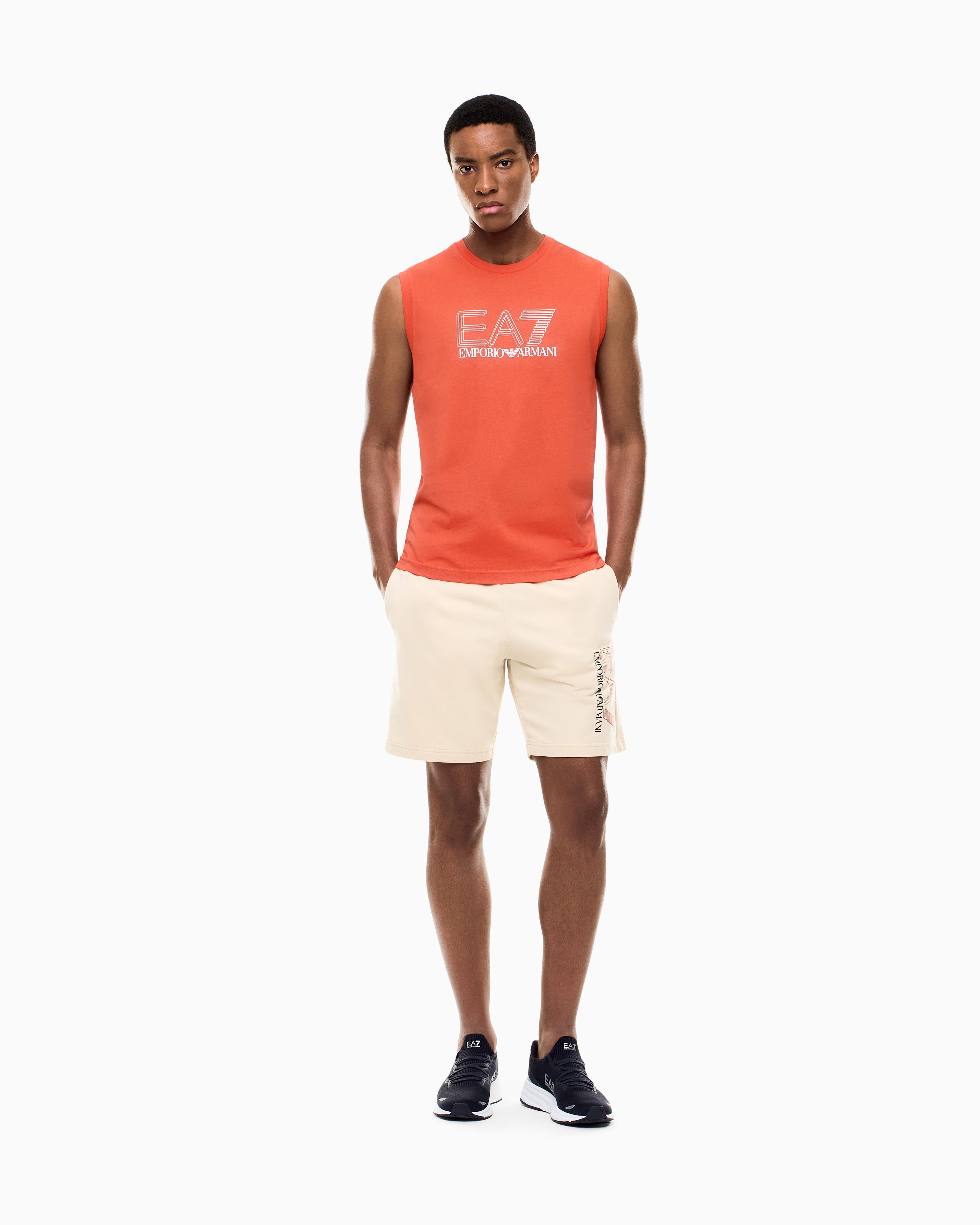 Shorts in Jersey con Logo Laterale 7M001315 AF13512 U1088 EA7 Beige 