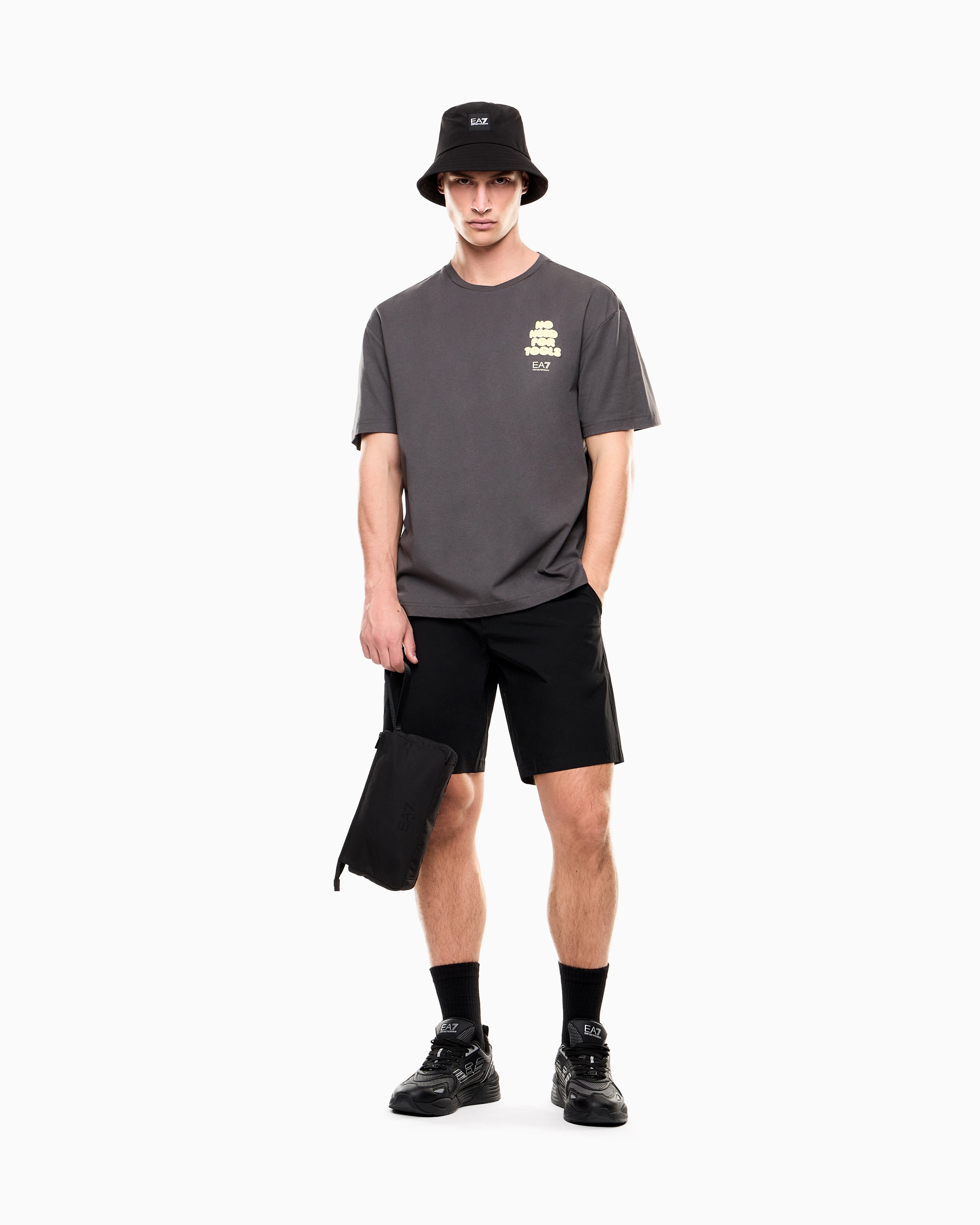 T-Shirt girocollo serie Graphic in jersey di cotone 7M001398 AF13244 U8111 EA7 Grey 