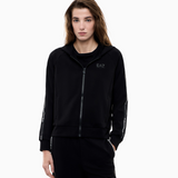Felpa aperta con cappuccio 7W000960 AF12501 UC001 EA7 Black 