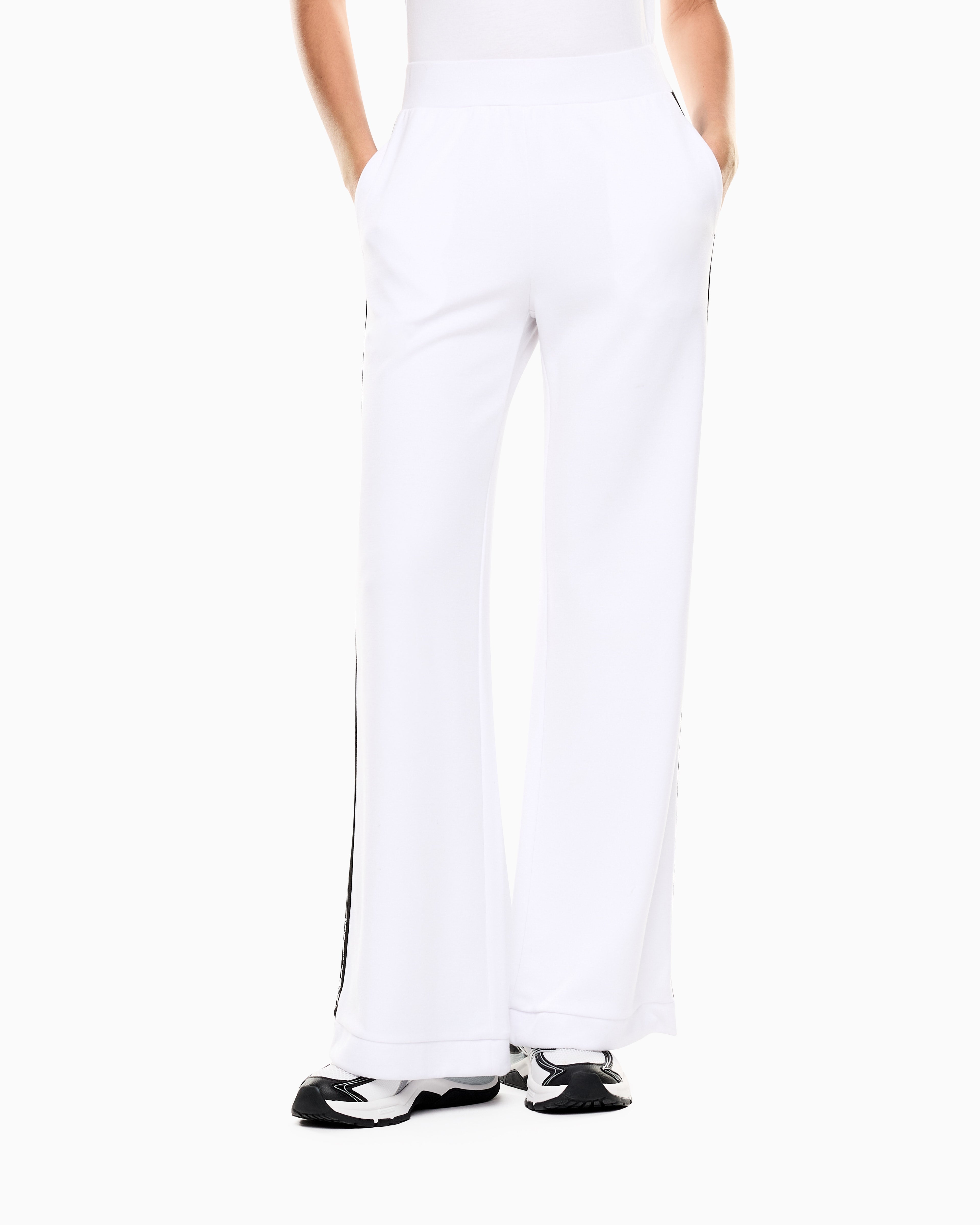 Pantaloni in jersey di cotone e modal 7W000961 AF12501 U0002 EA7 White 