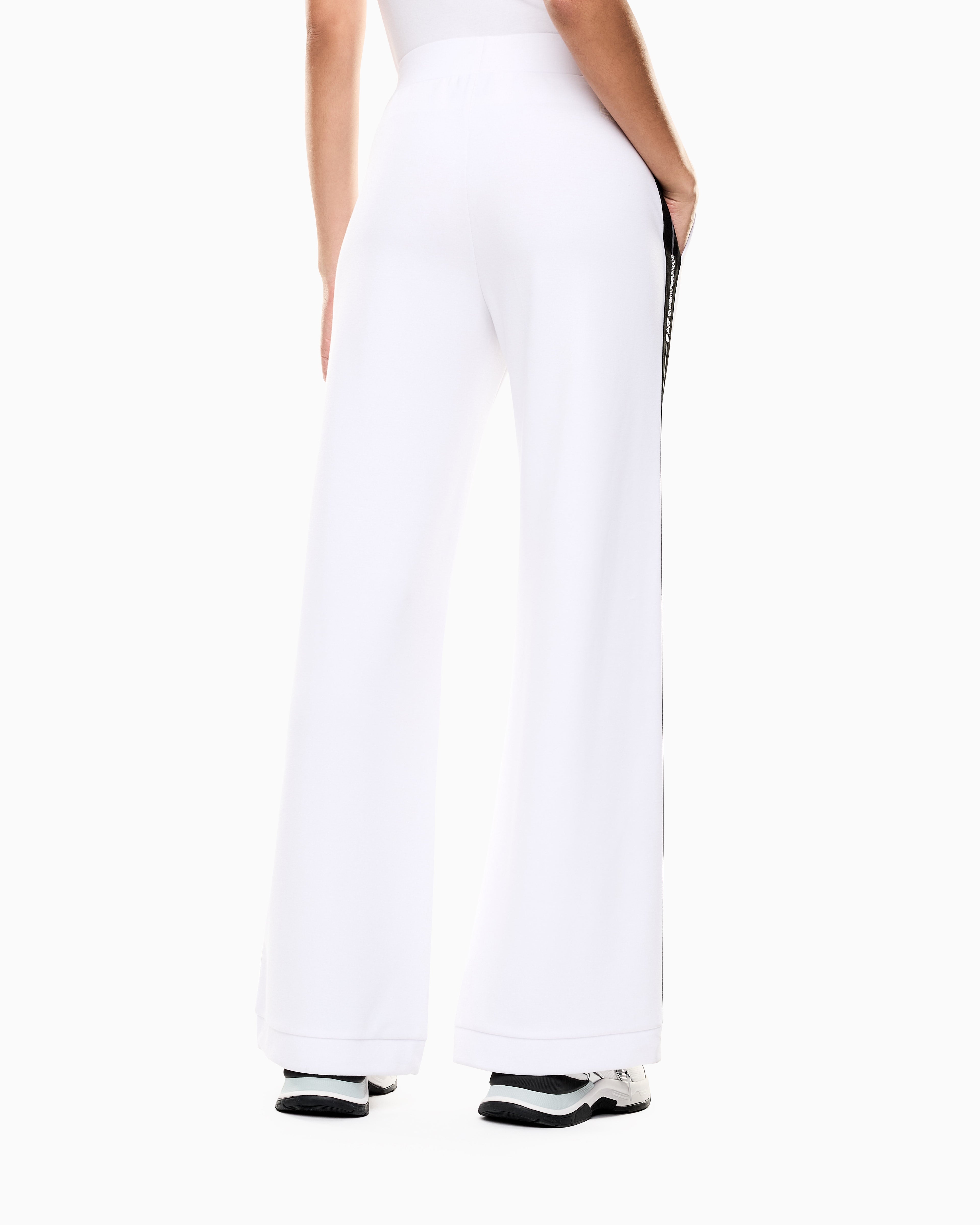 Pantaloni in jersey di cotone e modal 7W000961 AF12501 U0002 EA7 White 