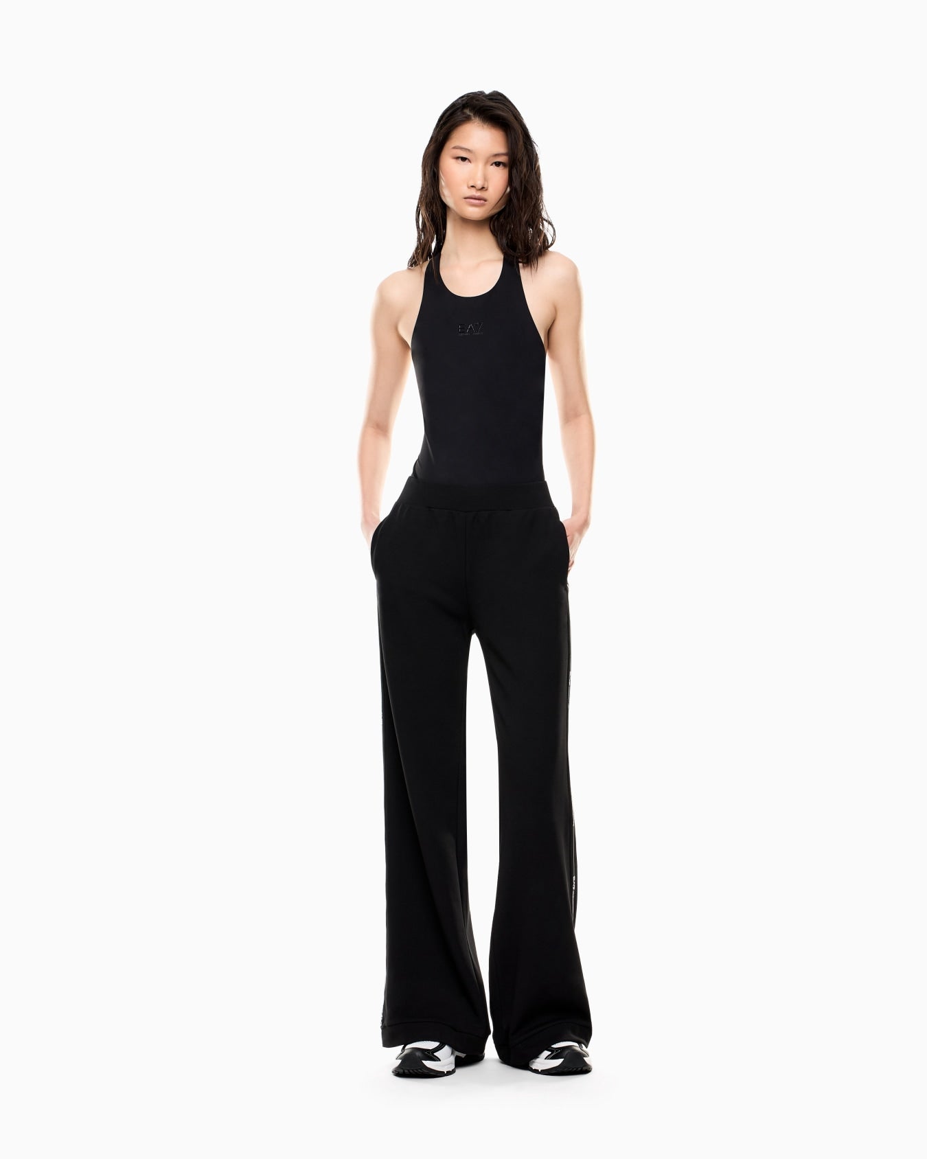 Pantaloni in jersey di cotone e modal 7W000961 AF12501 UC0001 EA7 Black 