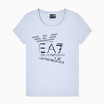 T-shirt in jersey di cotone con logo 7W000977 AF10373 U9309 EA7 Light blue 