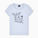 T-shirt in jersey di cotone con logo 7W000977 AF10373 U9309 EA7 Light blue 