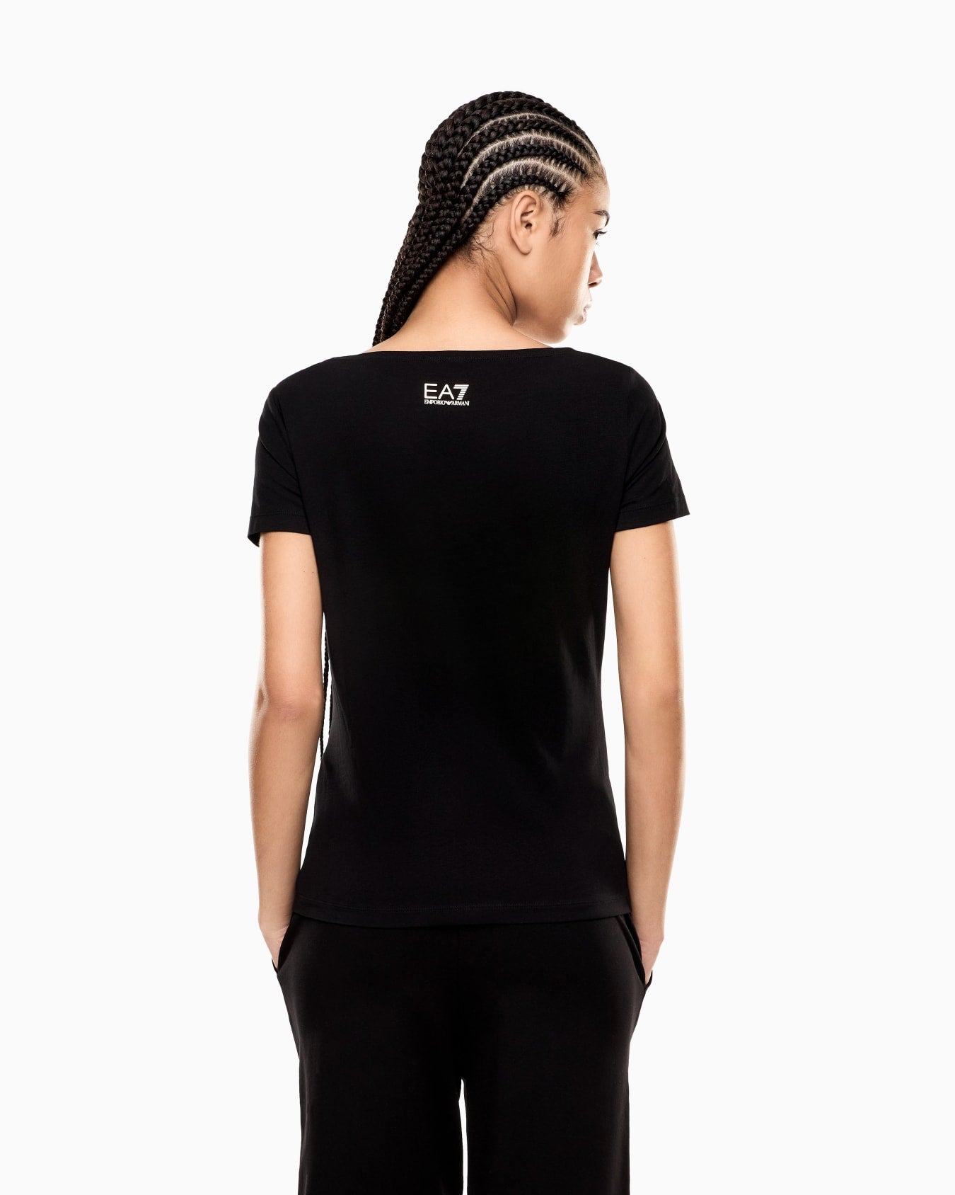 T-Shirt in jersey stretch 7W000978 AF10373 UC001 EA7 Black 
